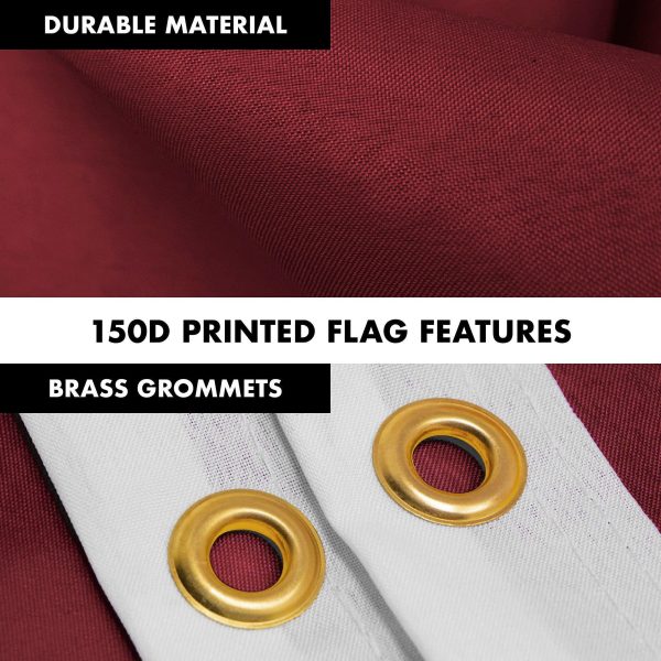 G128 Combo Pack: 5 Ft Tangle Free Aluminum Spinning Flagpole (Black) & Solid Burgundy Color Flag 2x3 Ft, LiteWeave Pro Series Printed 150D Polyester | Pole with Flag Included - Image 4