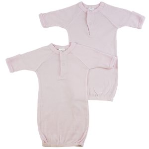 Preemie Solid Pink Gown - 2 Pack 912p