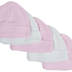 Pink & White Baby Caps (pack Of 5) 031-pink-3-w-2