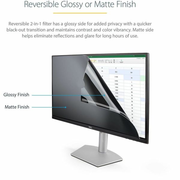 StarTech.com Monitor Privacy Screen for 23" Display - Widescreen Computer Monitor Security Filter - Blue Light Reducing Screen Protector - Image 2