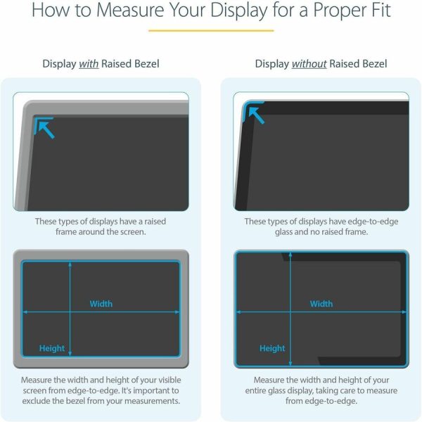 StarTech.com Monitor Privacy Screen for 23" Display - Widescreen Computer Monitor Security Filter - Blue Light Reducing Screen Protector - Image 3