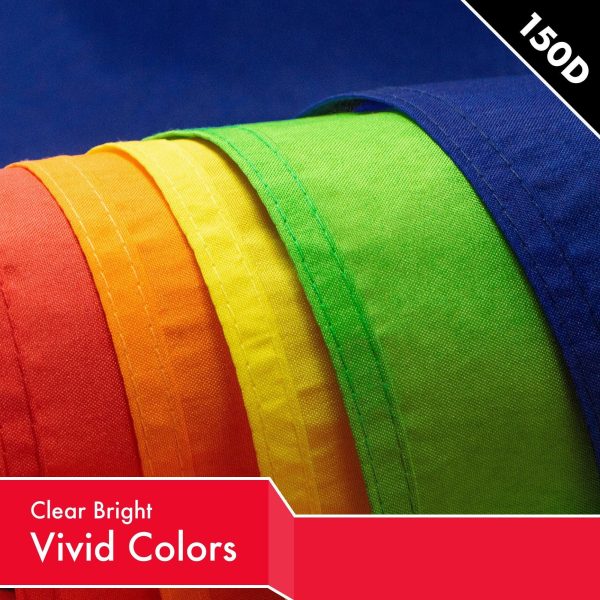 Solid Red Color Flag 3x5 Ft 5-Pack Printed 150D Polyester By G128 - Image 3