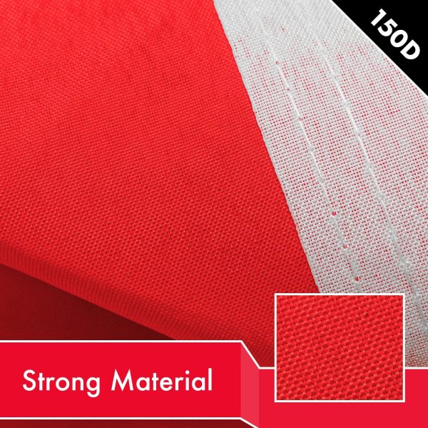 Solid Red Color Flag 3x5 Ft 5-Pack Printed 150D Polyester By G128 - Image 4