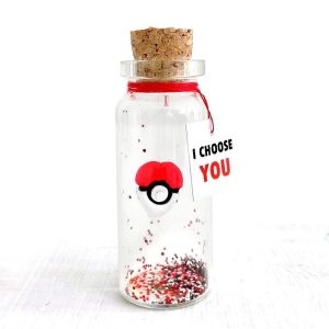 Cute Anniversary Present For Girlfriend or Boyfriend Unique Game Inspired Romantic Bottle Anniversary Love Wish Jar (No Box I Choose You)