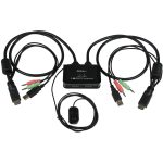 StarTech.com 2 Port USB HDMI Cable KVM Switch with Audio and Remote Switch â€" USB Powered