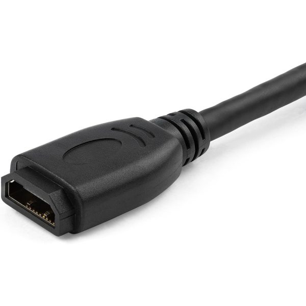 StarTech.com 6"/15cm HDMI Port Saver Cable, 4K 60Hz High Speed HDMI 2.0 Extension Cable with Ethernet, HDMI Male to Female Extension Cord - Image 2
