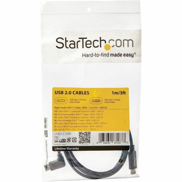 StarTech.com 1m 3 ft Right Angle USB-C Cable M/M - USB 2.0 - USB Type C Cable - 90 degree USB-C Cable - USB C to USB C Cable - USB-C Charge Cable - Image 7