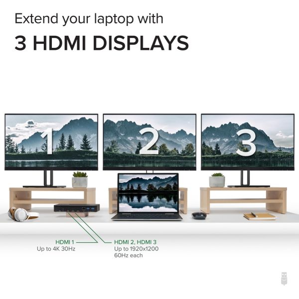 Plugable USB C Triple Display Docking Station with Laptop Charging, for Thunderbolt, USB4, or USB C Systems, Compatible with Windows, macOS, ChromeOS laptops - Image 2