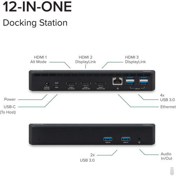 Plugable USB C Triple Display Docking Station with Laptop Charging, for Thunderbolt, USB4, or USB C Systems, Compatible with Windows, macOS, ChromeOS laptops - Image 3
