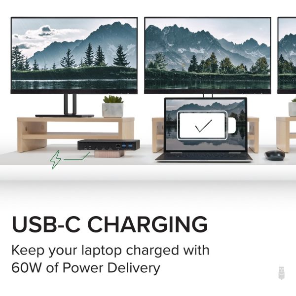 Plugable USB C Triple Display Docking Station with Laptop Charging, for Thunderbolt, USB4, or USB C Systems, Compatible with Windows, macOS, ChromeOS laptops - Image 4