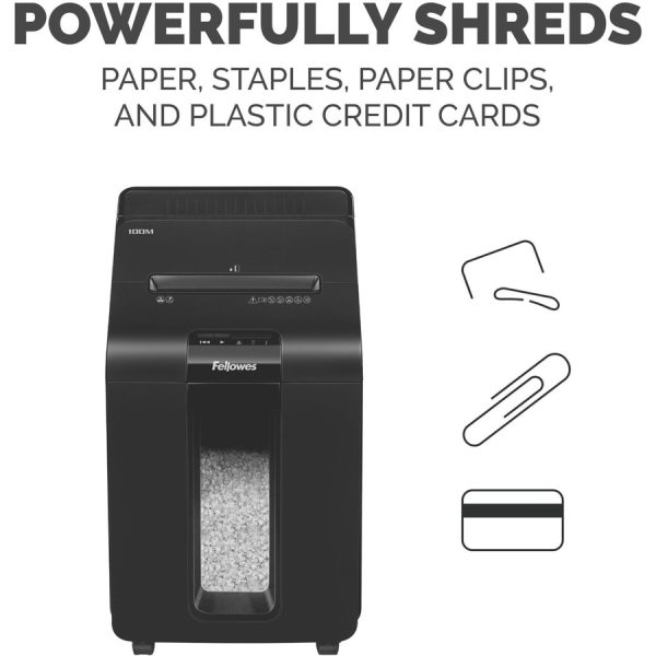 Fellowes® AutoMax™ 100M Micro-Cut Commercial Office Auto Feed 2-in-paper shredder with 100-Sheet Capacity - Image 8