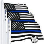 Thin Blue Line Flag 2x3FT 3-Pack Embroidered Spun Polyester By G128