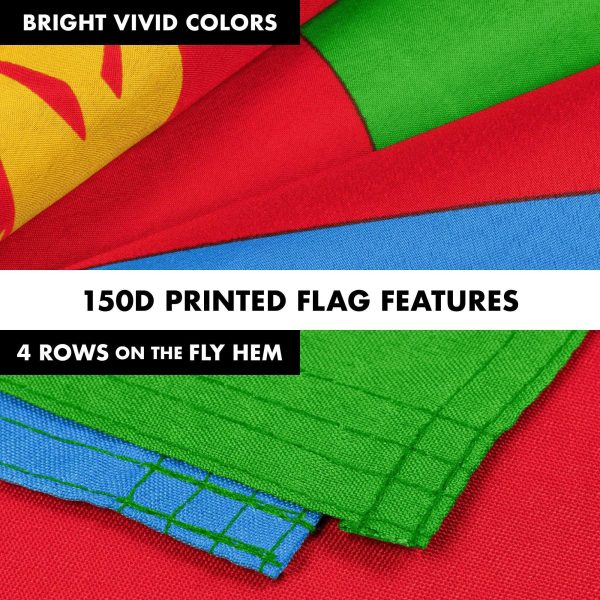Flag Pole 6FT Silver Tangle Free & Eritrea Eritrean Flag 3x5 Ft Combo Printed 150D Polyester By G128 - Image 5