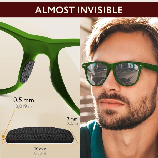 Eye Glasses Nose Grip Non Slip - 0.5 mm Ultra Thin Eyeglass Nose Pads Anti Slip - Silicone Nose Pads Glasses Anti-Slip - Sunglass Nose Bridge Pads Glasses - 6 Pairs - 0.5 mm x 7mm x 16mm - Image 4