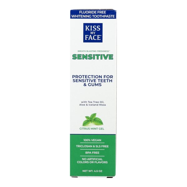 Kiss My Face Toothpaste - Sensitive - Fluoride Free - Gel - 4.5 oz - Image 2