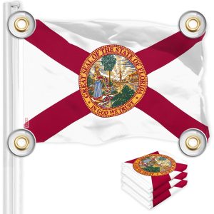 G128 3 Pack: Florida FL State Flag | 3x5 Ft | LiteWeave Pro Series Printed 150D Polyester, 4 Corner Brass Grommets | Vibrant Colors, Perfect For Balcony, More Durable Than 100D 75D Polyester