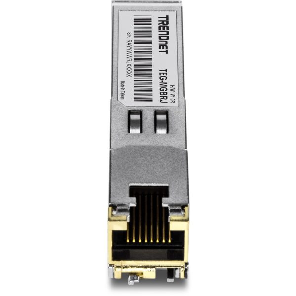 TRENDnet SFP to RJ45 1000BASE-T Copper SFP Module; TEG-MGBRJ; 100m (328 Ft.); RJ45 Connector; Hot Pluggable; Supports Data Rates Up to 1.25Gbps; IEEE 802.3ab Gigabit Ethernet; Lifetime Protection - Image 4