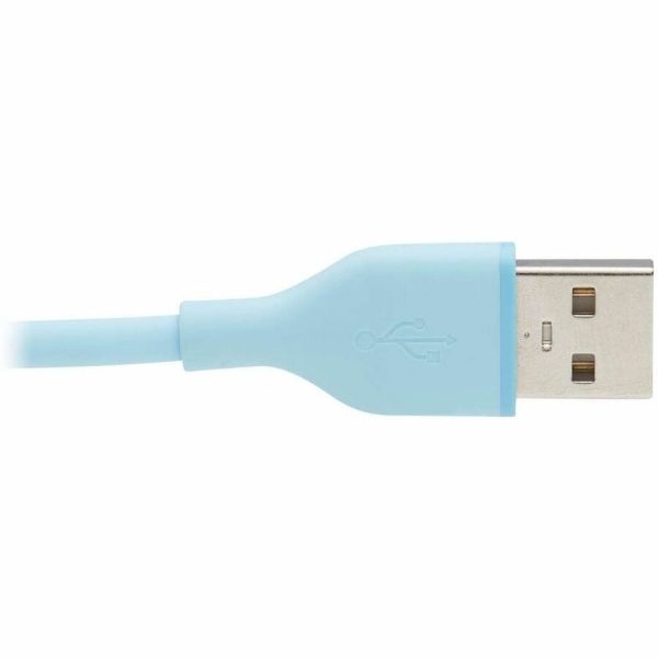 Eaton Tripp Lite Series Safe-IT USB-A to USB-C Antibacterial Cable, USB 2.0, Ultra Flexible (M/M), Light Blue, 6 ft. (1.8 m) - Image 4
