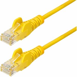 StarTech.com 10ft Yellow Slim CAT6 Ethernet Cable, Slim Snagless RJ45, UTP, LSZH, 28AWG Bare Copper, Slim Network Patch Cord, Fluke Tested