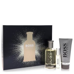 Hugo Boss Gift Set -- 3.3 oz Eau De Toilette Spray + 0.3 oz Mini EDT Spray  + 3.4 oz Shower Gel for Men