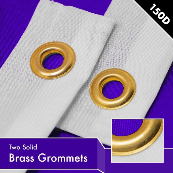 G128 5 Pack: Solid Violet Color Flag | 2.5x4 Ft | LiteWeave Pro Series Printed 150D Polyester | Indoor/Outdoor, Vibrant Colors, Brass Grommets, Thicker and More Durable Than 100D 75D Polyester - Image 2