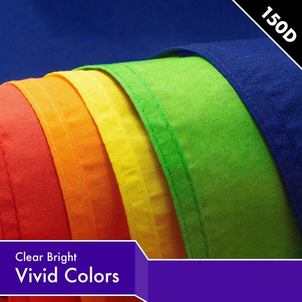 G128 5 Pack: Solid Violet Color Flag | 2.5x4 Ft | LiteWeave Pro Series Printed 150D Polyester | Indoor/Outdoor, Vibrant Colors, Brass Grommets, Thicker and More Durable Than 100D 75D Polyester - Image 3