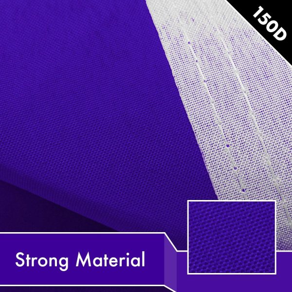 G128 5 Pack: Solid Violet Color Flag | 2.5x4 Ft | LiteWeave Pro Series Printed 150D Polyester | Indoor/Outdoor, Vibrant Colors, Brass Grommets, Thicker and More Durable Than 100D 75D Polyester - Image 4