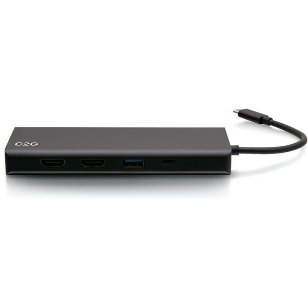 C2G USB C Docking Station - Dual Monitor Docking Station with 4K HDMI, USB, Ethernet, and AUX - Power Delivery up to 60W - Image 3