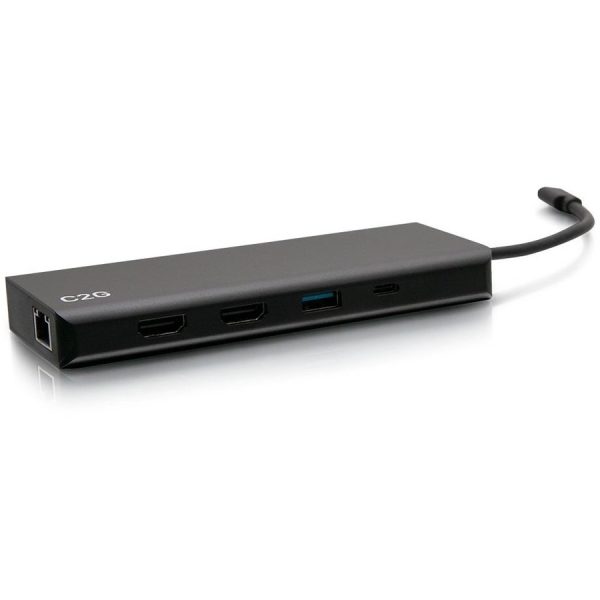 C2G USB C Docking Station - Dual Monitor Docking Station with 4K HDMI, USB, Ethernet, and AUX - Power Delivery up to 60W - Image 4
