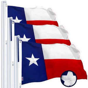 G128 Texas State Flag 2x3 FT 3-Pack Embroidered Stars Sewn Stripes Heavy Duty 220GSM Tough Spun Polyester Quality with Brass Grommets