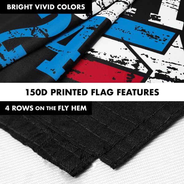 G128 Combo Pack: 6 Ft Tangle Free Aluminum Spinning Flagpole (Silver) & DeSantis Election 2024 Flag 3x5 Ft, LiteWeave Pro Series Printed 150D Polyester | Pole with Flag Included - Image 4