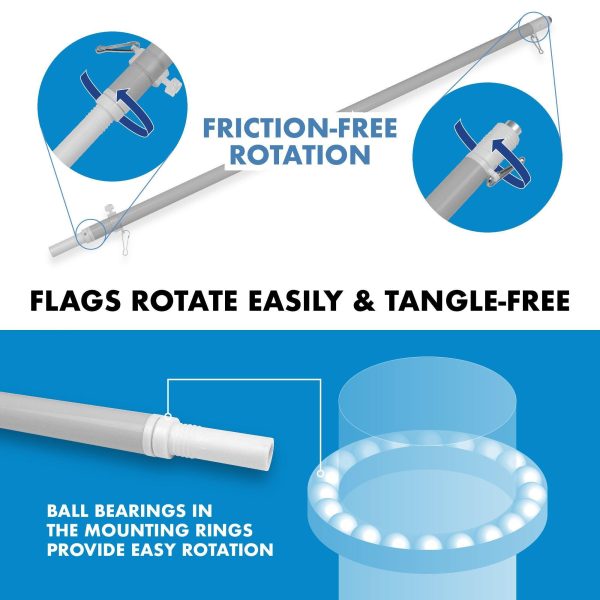 G128 Combo Pack: 6 Ft Tangle Free Aluminum Spinning Flagpole (Silver) & DeSantis Election 2024 Flag 3x5 Ft, LiteWeave Pro Series Printed 150D Polyester | Pole with Flag Included - Image 8