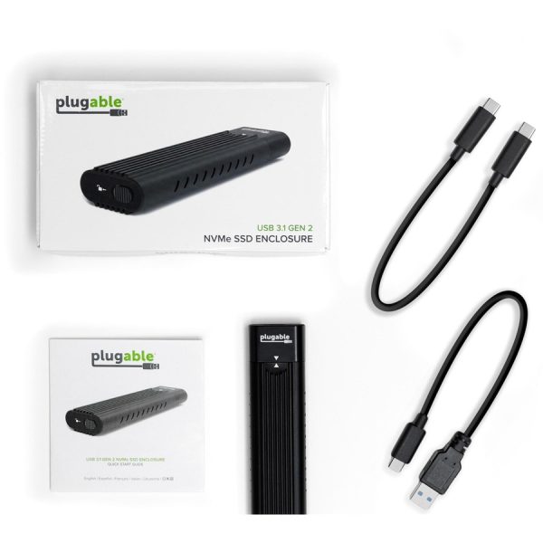 Plugable USB C to M.2 NVMe Tool-free Enclosure USB C and Thunderbolt 3 Compatible up to USB 3.1 Gen 2 Speeds (10Gbps). - Image 6