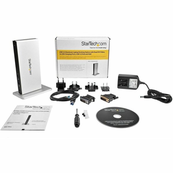 StarTech.com USB 3.0 Docking Station - Compatible with Windows / macOS - Dual DVI Docking Station Supports Dual Monitors - DVI to HDMI and DVI to VGA Adapters Included - USB3SDOCKDD - Image 2