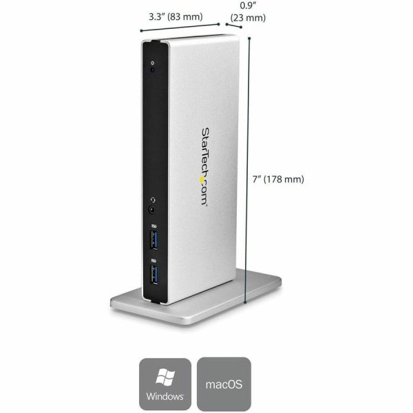 StarTech.com USB 3.0 Docking Station - Compatible with Windows / macOS - Dual DVI Docking Station Supports Dual Monitors - DVI to HDMI and DVI to VGA Adapters Included - USB3SDOCKDD - Image 3