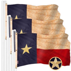 G128 3 Pack: Texas Tea-Stained Flag | 5x8 Ft | ToughWeave Pro Series Embroidered 420D Polyester | Embroidered Design, Indoor/Outdoor, Brass Grommets, High Quality