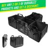 Trunk Organizer with Covering Net Attachable Non Slip Pads and Stainless Hooks Military Green - Image 7
