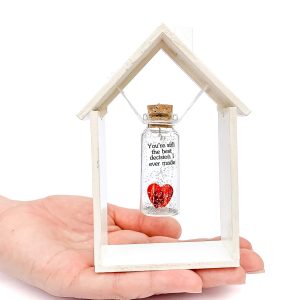 Anniversary Gift for Her & Him Romantic Present for Boyfriend Girlfriend Custom Message I Love You Gifts to Wife Husband (Heart You're Still the Best Decision I Ever Made In White Wood Frame)
