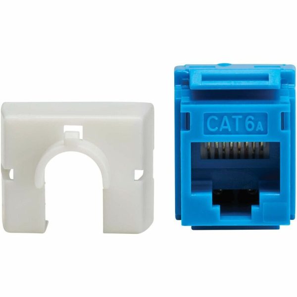 Eaton Tripp Lite Series Cat6a Keystone Jacks, 10 Pack - 4PPoE Compliant, 110/Krone, 568A/B, RJ45 Ethernet, Blue, TAA - Image 3
