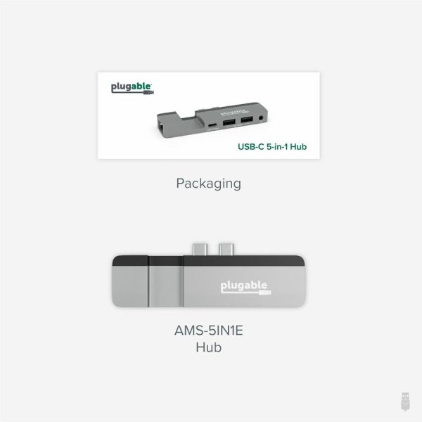 Plugable 5-in-1 USB C Hub Multiport Adapter for MacBook Pro 14/16 Inch and Macbook Air M2, designed for Magsafe - Image 8