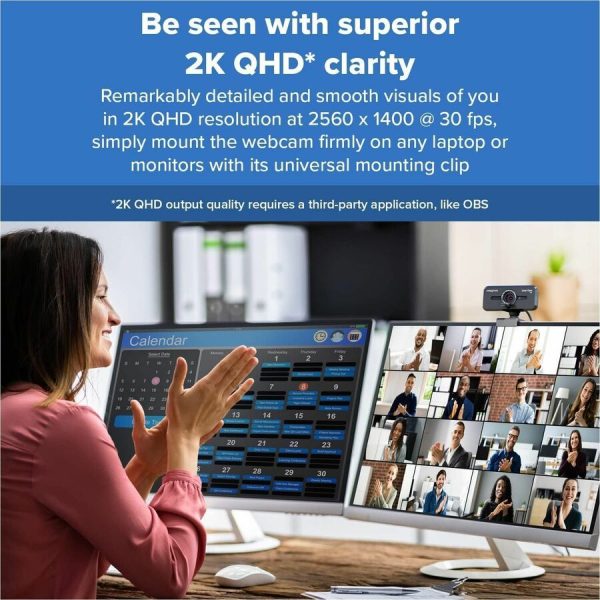 Creative Live! Cam Sync V3 2K QHD USB Webcam with 4X Digital Zoom (4 Zoom Modes from Wide Angle to Narrow Portrait View), Privacy Lens, 2 Mics, for PC and Mac - Image 9