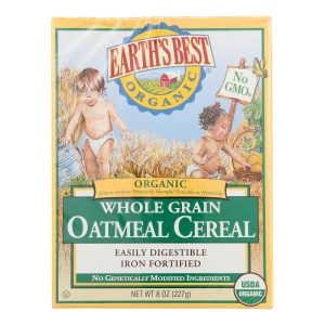 Earth's Best Organic Whole Grain Oatmeal Infant Cereal - Case of 12 - 8 oz.