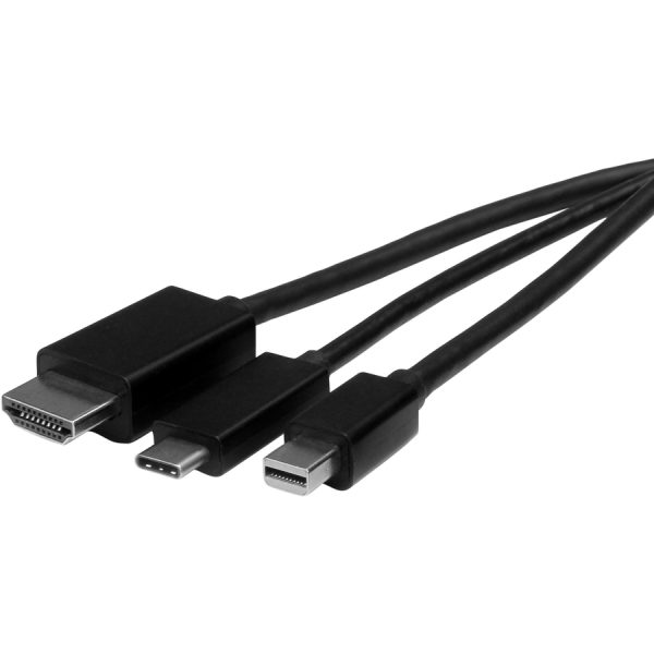 StarTech.com USB-C HDMI Cable Adapter - 6 ft / 2m - 4K - Thunderbolt Compatible - HDMI / USB C / Mini DisplayPort to HDMI Cable - Image 2