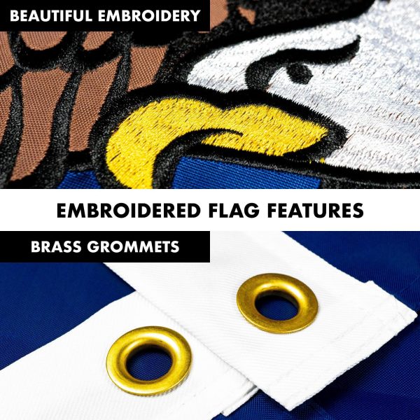 G128 - 6 Feet Tangle Free Spinning Flagpole (White) Utah Double Sided Brass Grommets Embroidered 3x5 ft (Flag Included) Aluminum Flag Pole - Image 4