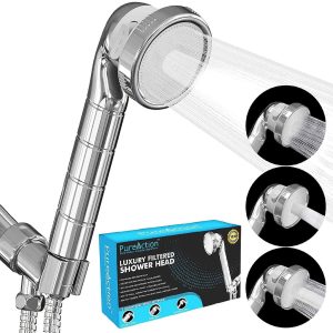 PureAction Luxury Filtered Shower Head with Handheld Hose Hard Water Softener High Pressure & Water Saving Showerhead Filter Removes Chlorine & Flouride For Dry Skin & Hair SPA Showerhead Filter
