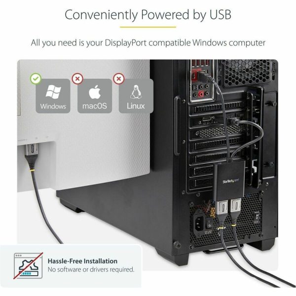 StarTech.com Dual-Monitor DisplayPort 1.2 Splitter, DisplayPort to 2x DP Multi-Monitor Adapter, Dual 4K 30Hz Computer MST Hub, Windows - Image 3