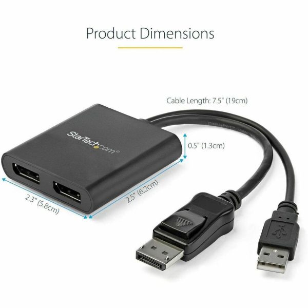 StarTech.com Dual-Monitor DisplayPort 1.2 Splitter, DisplayPort to 2x DP Multi-Monitor Adapter, Dual 4K 30Hz Computer MST Hub, Windows - Image 5
