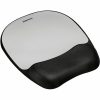 Fellowes® Memory Foam Mouse Pad Wrist Rest - Black/Silver (9175801)