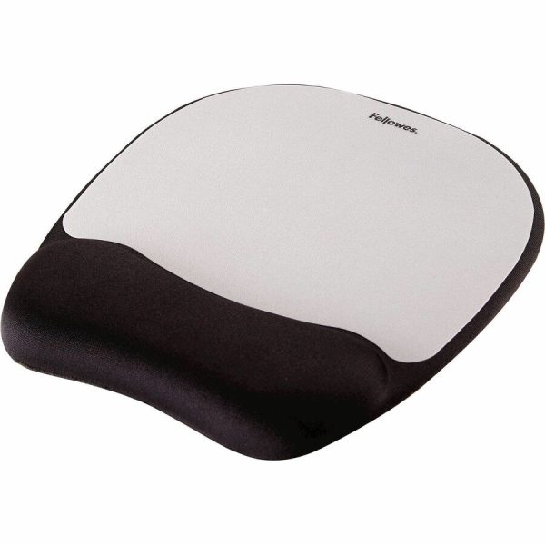 Fellowes® Memory Foam Mouse Pad Wrist Rest - Black/Silver (9175801) - Image 2