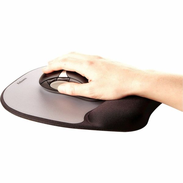 Fellowes® Memory Foam Mouse Pad Wrist Rest - Black/Silver (9175801) - Image 3